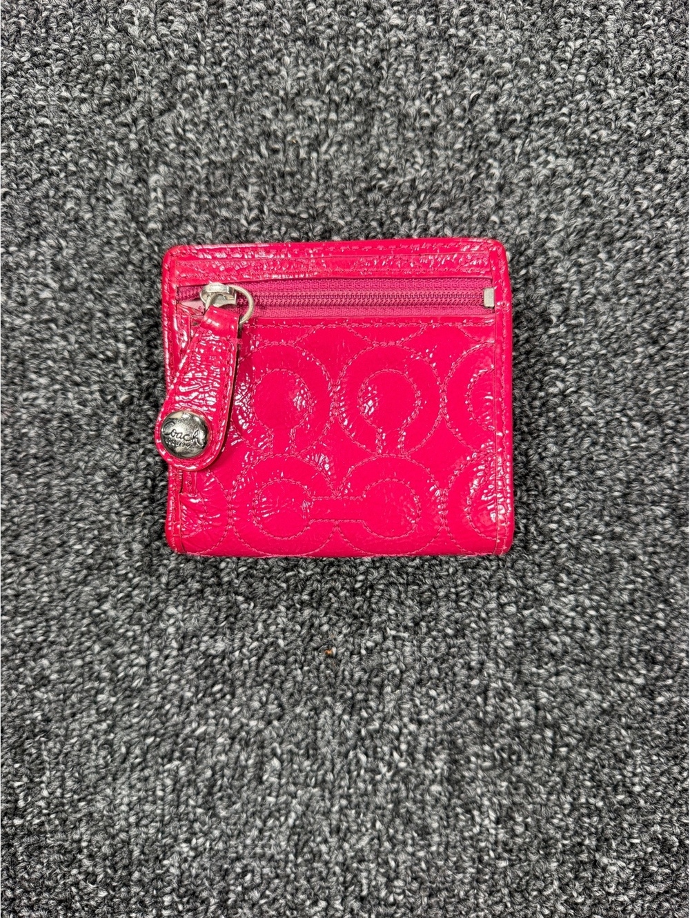 Coach Pink Embossed Patent Leather Small Wallet